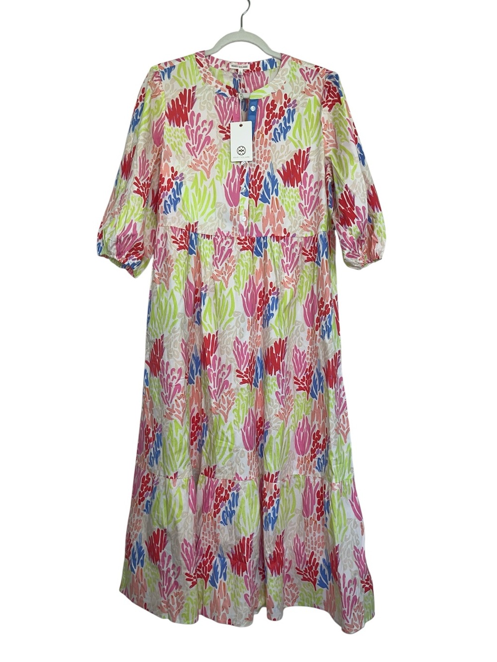 Mary Square Riley Dress Large Coral Cove White Tiered Maxi Dress NWT Cottagecore - Picture 4 of 12